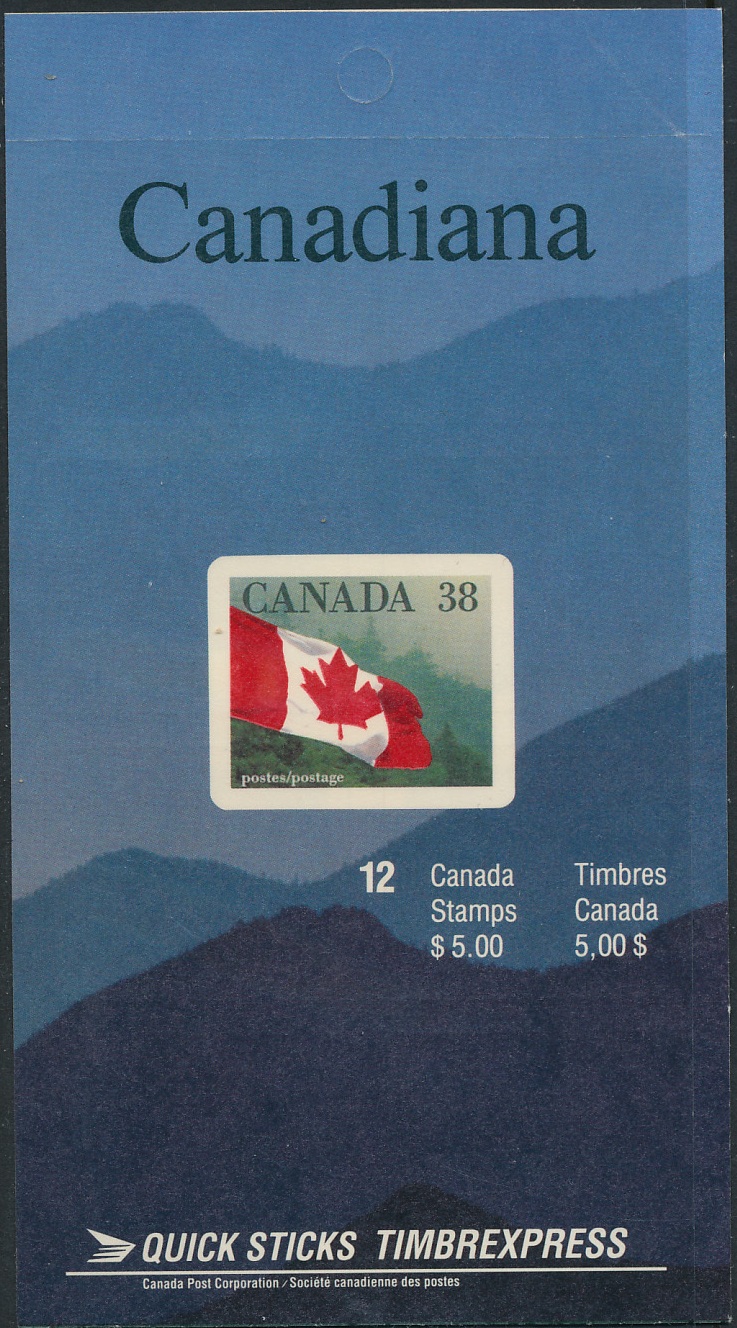 1989 CDN - BK110a (SB116) $5.00 38¢ Flag Definitive (Hill Right)